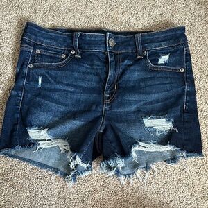 American Eagle Outfitters Blue Distressed Jean Shorts